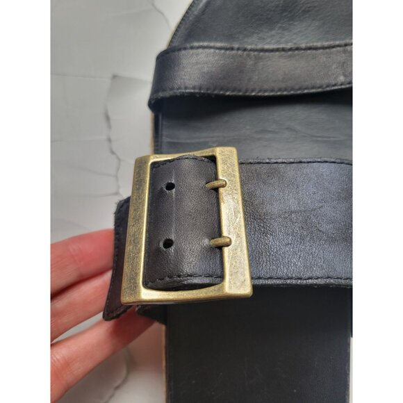 Sorel Women's Roaming Buckle Slide Sandals featuring a leather upper Size 8 - Picture 3 of 8